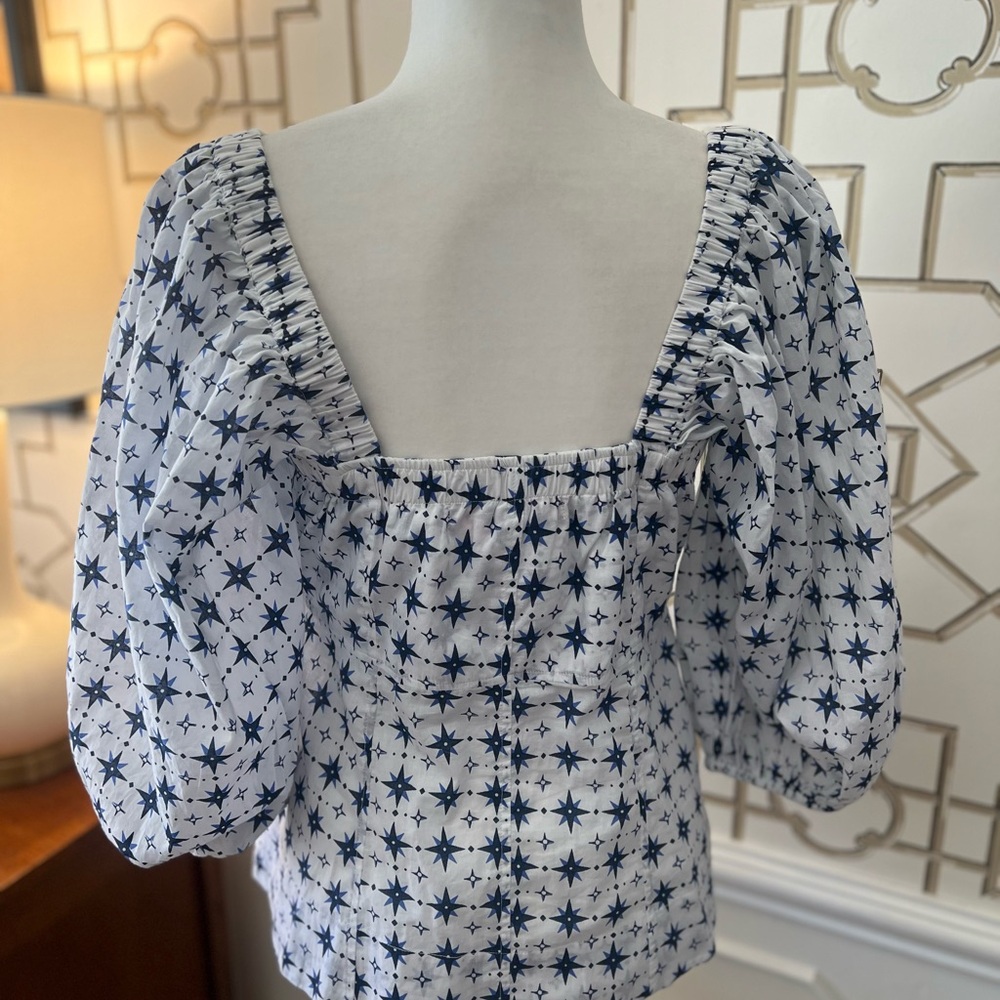 White and Blue Star Patterned Dress - Picture 2 of 2
